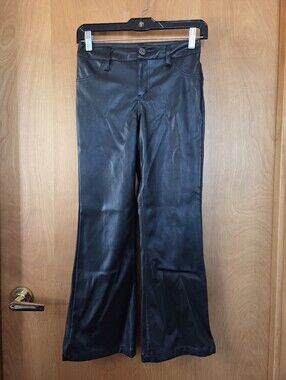 Girls Justice Flared Faux Leather Pants Sz 10